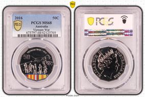 2016 50C Vietnam War Colorized MS68