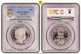 2016 50C Frosted Uncirculated MS69