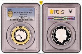 2006 50C Royal Visit Silver Partial Gilt PR70DCAM