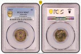 2013 $2 Coronation Colorized MS67