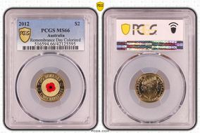 2012 $2 Remembrance Day Colorized MS66