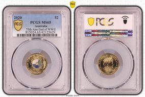 2020 $2 75th Ann End of WWII Colorized MS65