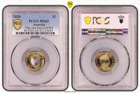 2020 $2 75th Ann End of WWII Colorized MS65