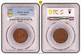 1925 1/2D AU50BN