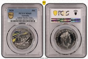 2020 50C Indian Pacific Train Colorized MS69