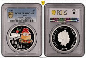 2019 $2 Minion Christmas PR69DCAM