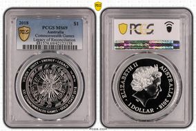 2018 $1 Commonwealth Games Legacy of Reconciliation MS69