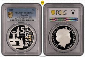 2018 $5 Invictus Games Gilt PR68DCAM