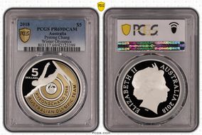 2018 $5 Pyeong Chang Winter Olympics PR69DCAM