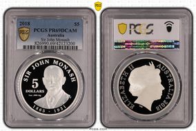 2018 $5 Sir John Monash PR69DCAM