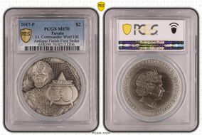 2017-P $2 Lt. Commander Worf HR Antique Finish First Strike MS70
