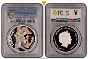 2019-P $1 Looney Tunes Lovestruck PR70DCAM