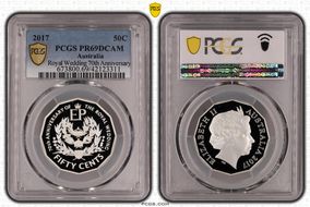 2017 50C Royal Wedding 70th Ann. Ag PR69DCAM