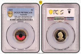2021 $2 50th Ann Aboriginal Flag Colorized PR70DCAM