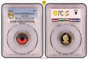 2021 $2 50th Ann Aboriginal Flag Colorized PR70DCAM