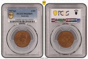 1947(p) 1/2D MS65BN