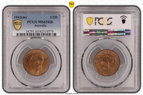 1943(m) 1/2D MS65RB