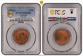 1951(p) 1/2D KM-42  w/ Dot MS64RB