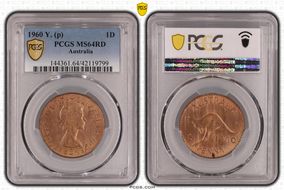 1960 Y. (p) 1D MS64RD