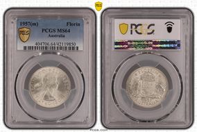1957(m) Florin KM-60 Ag MS64