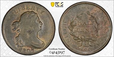 1807 1/2C AU53BN