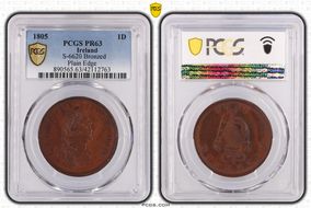 1805 1D S-6620 Bronzed Plain Edge PR63