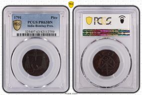 1791 Pice KM-193  Prid-130 Bronzed AE PR63