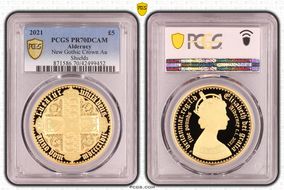 2021 £5 New Gothic Crown Au Shields PR70DCAM