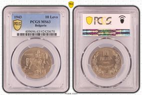 1943 10 Leva KM-40b MS63