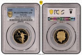 2005 $1 End of WWII - Dancing Man Al-Bronze PR69DCAM