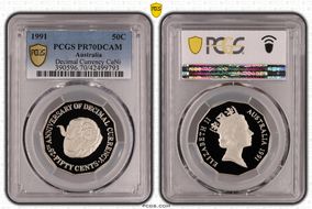 1991 50C Decimal Currency CuNi PR70DCAM
