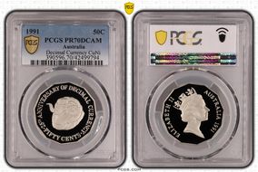 1991 50C Decimal Currency CuNi PR70DCAM