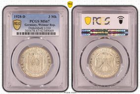 1928-D 3 Mk Dinkelsbuhl J-334 MS67