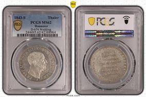 1843-S Thaler D-674 Wedding MS62