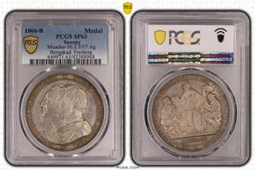 1866-B Medal Museler-56.2.3/17 Ag Bergakad. Freiberg SP63