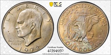 1972-D $1 AU58