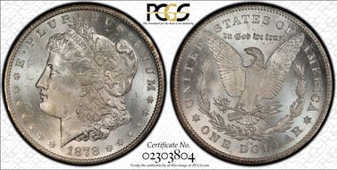 1878-CC $1 VAM 11, Lines in Wing MS64