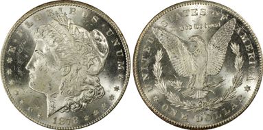 1878-CC $1 VAM 11, Lines in Wing MS64
