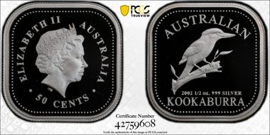 2002-P 50C Kookaburra 1/2oz Ag PR68DCAM