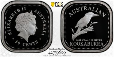 2002-P 50C Kookaburra 1/2oz Ag PR68DCAM