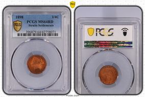 1898 1/4C MS64RD
