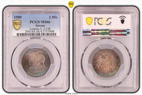 1909 2 Mk Leipzig U. J-138 MS66