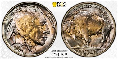 1938-D 5C Buffalo MS67+
