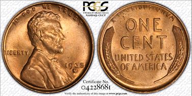 1935-S 1C MS66RD