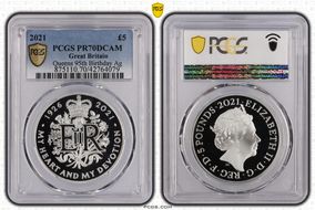 2021 £5 Queens 95th Birthday Ag PR70DCAM