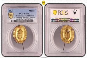 1933 Medal Youth Day Bavaria Gilt Iron SP63