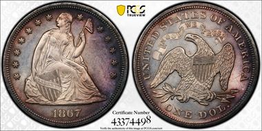 1867 $1 MS62