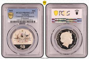 2001 50C Centenary of Federation Colorized PR69DCAM