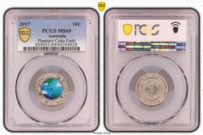 2017 10C Planetary Coins Earth Colorized MS69