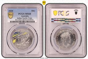 2020 50C Indian Pacific Train Colorized MS68